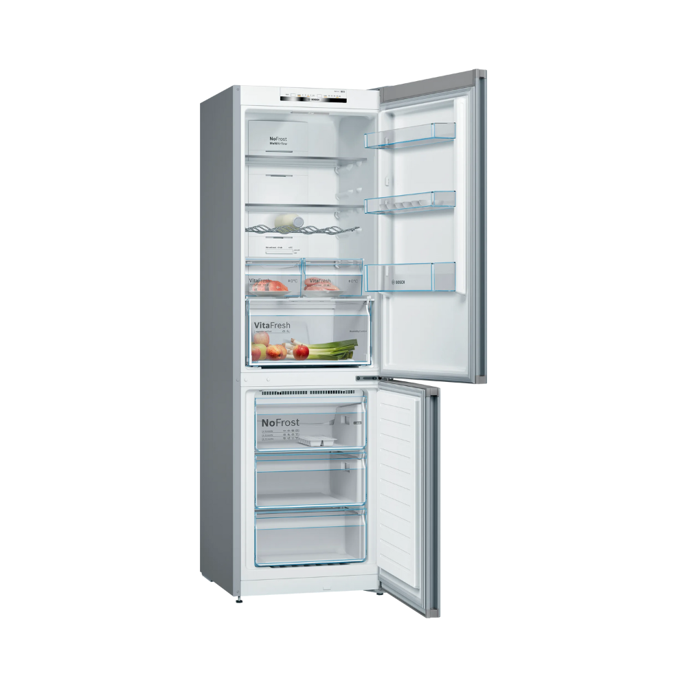 Combi No Frost Independiente BOSCH KGN36VLEA 186 x 60 cm 237L + 89L Acero Inoxidable