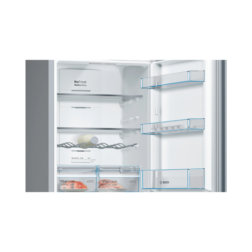 Combi No Frost Independiente BOSCH KGN36VLEA 186 x 60 cm 237L + 89L Acero Inoxidable