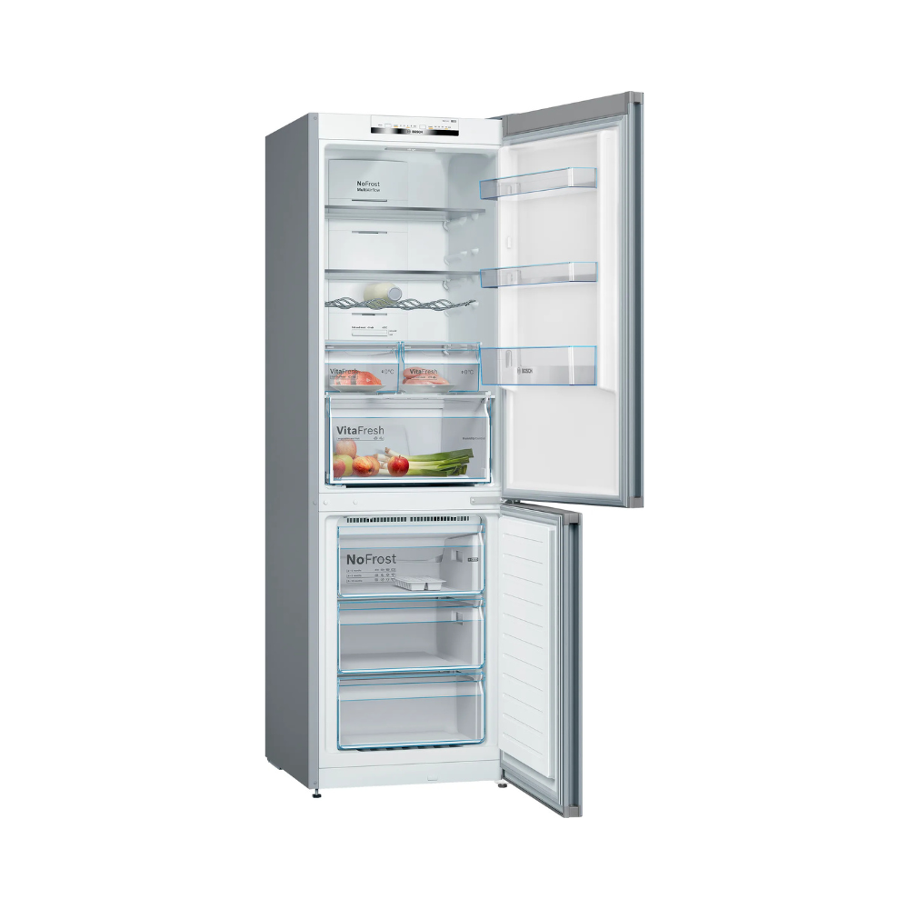 Combi No Frost Independiente BOSCH KGN36VIEA 186 x 60 cm 237L + 89L Acero Inoxidable