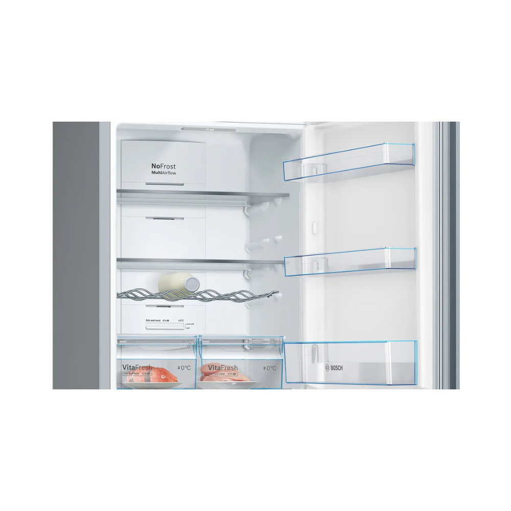 Combi No Frost Independiente BOSCH KGN36VLEA 186 x 60 cm 237L + 89L Acero Inoxidable