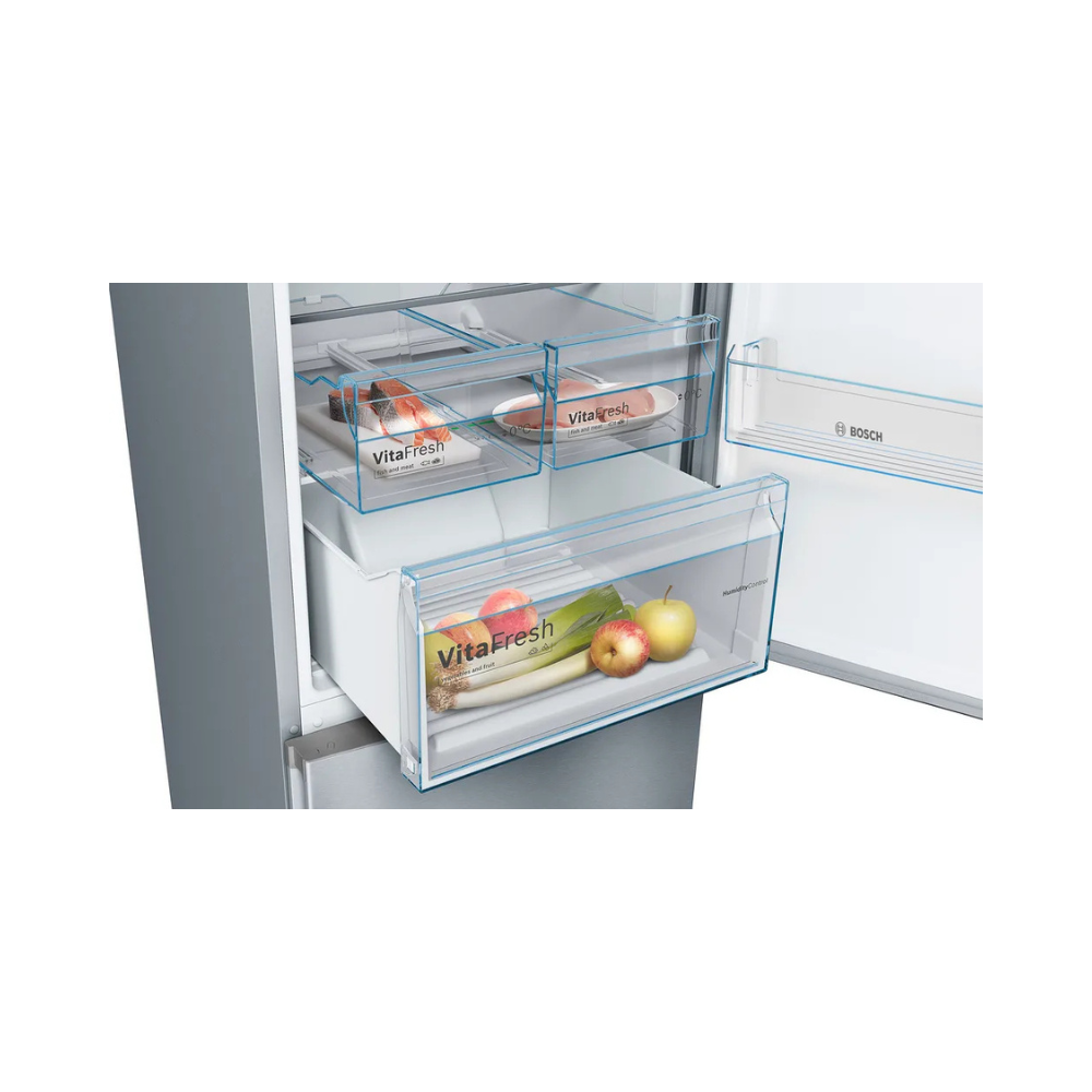 Combi No Frost Independiente BOSCH KGN36VLEA 186 x 60 cm 237L + 89L Acero Inoxidable