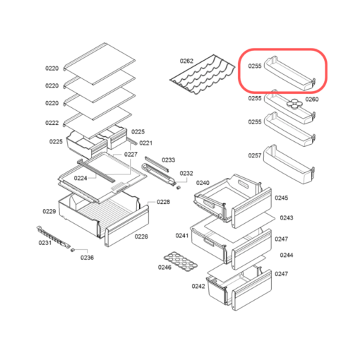 Estante puerta frigorífico Bosch KGN39VIEA/01