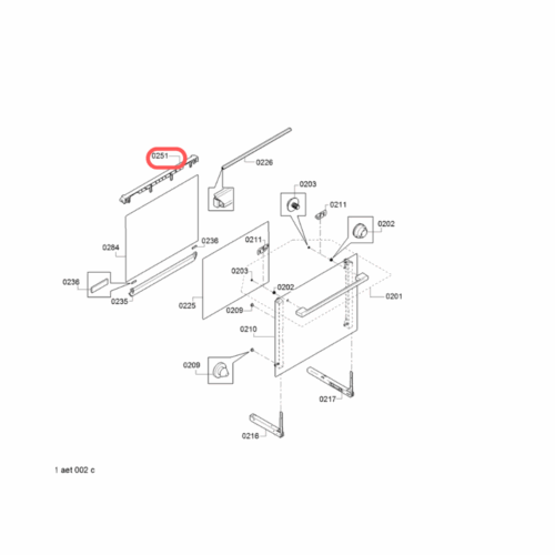 Panel de ventilación y sujeción cristal puerta horno Bosch