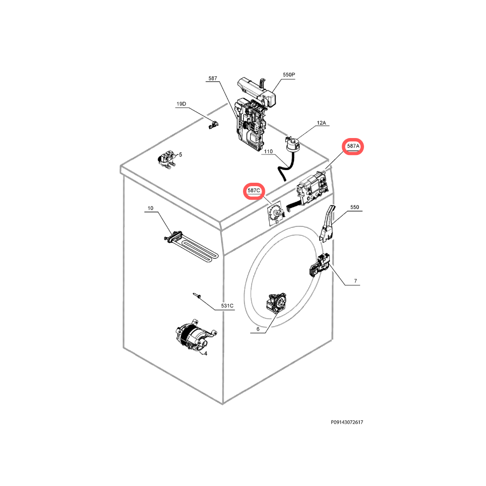 260213176 Circuito control/visual lavadora Electrolux EWF12160W