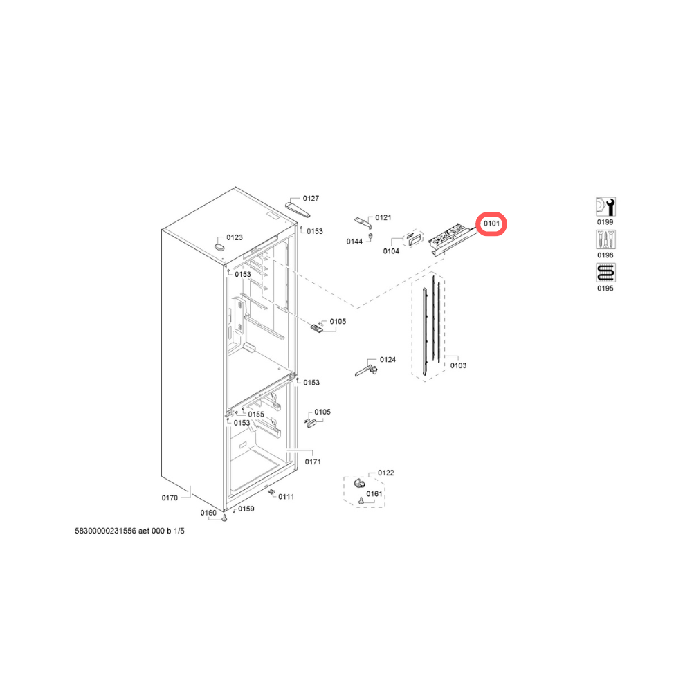 260213180 Electrónica configurada combi no frost Bosch KGN36LBCF