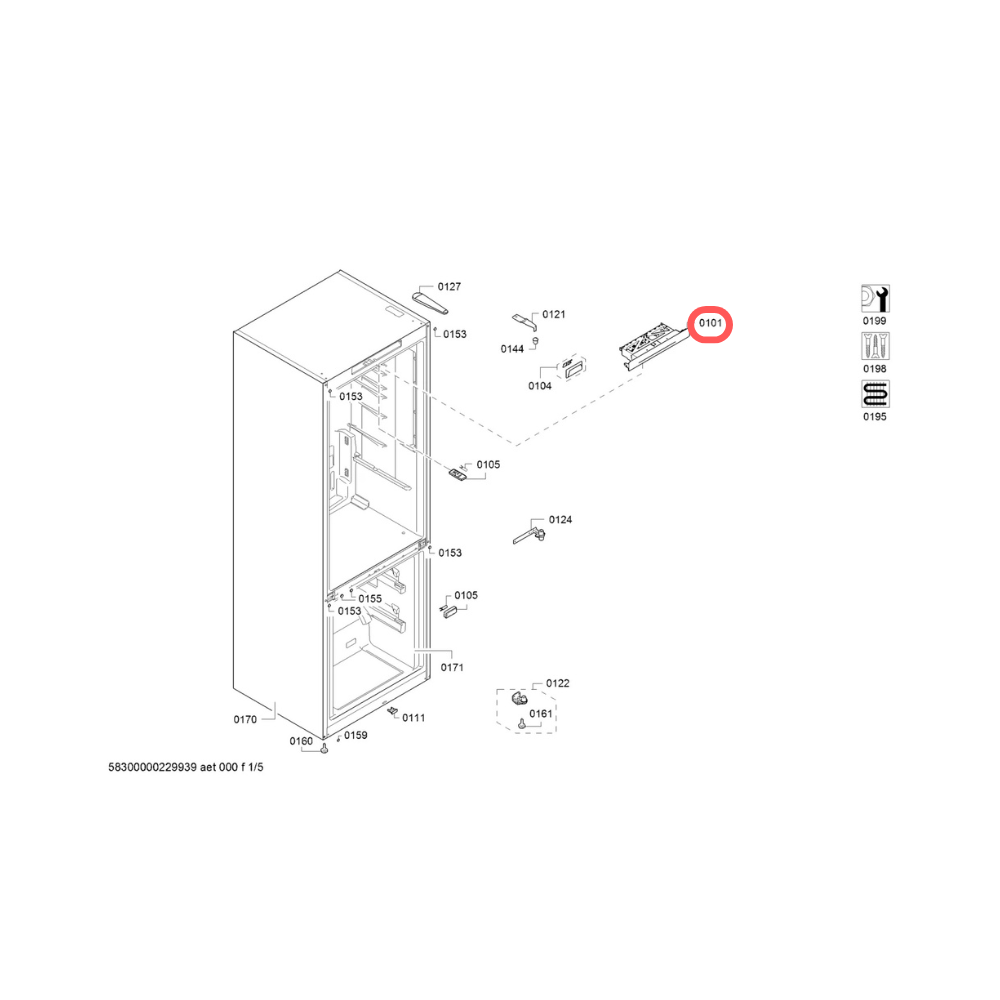 260213183 Electrónica configurada combi no frost Bosch KGN392LAG