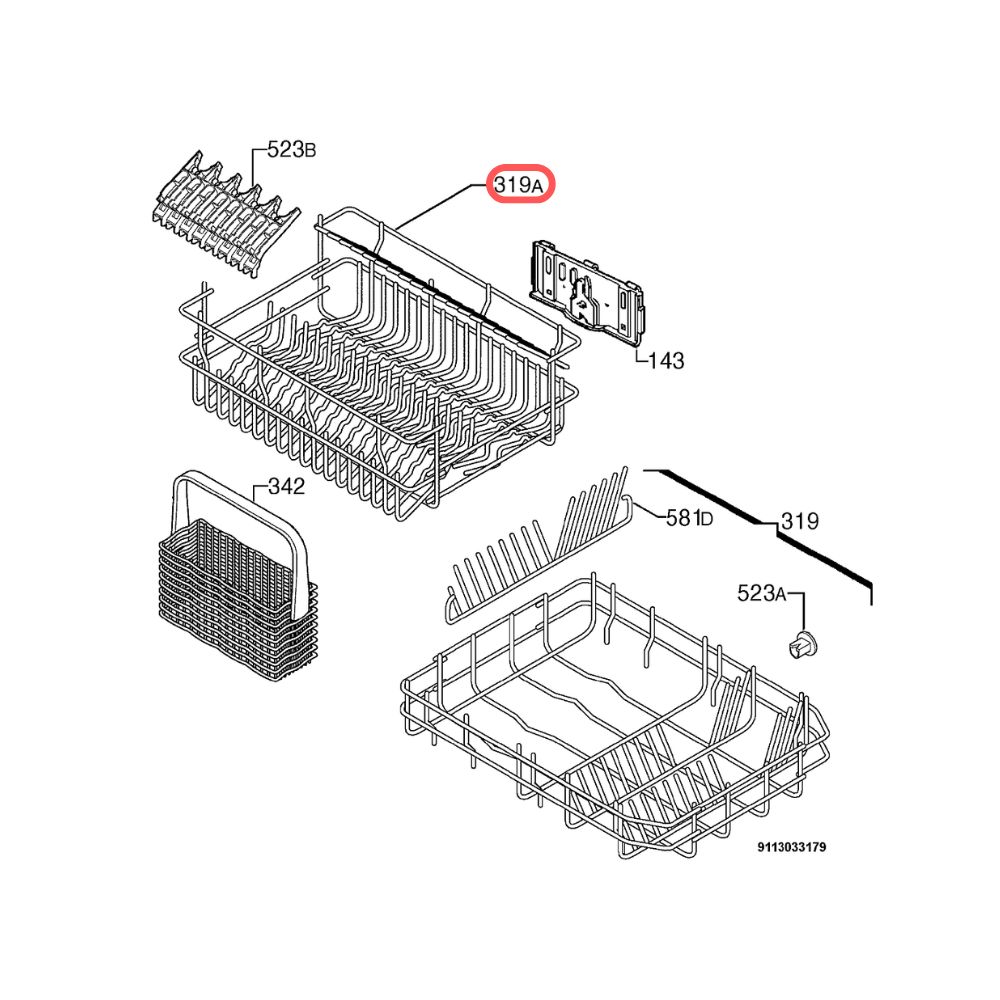 260213212 Cesto superior lavavajillas Ikea HÂLPSAM