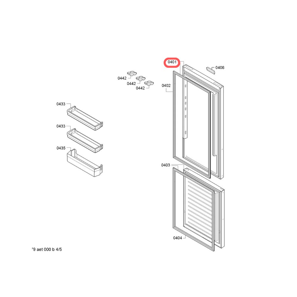 260213229 Puerta refrigerador combi no frost Siemens KG36N2WCF