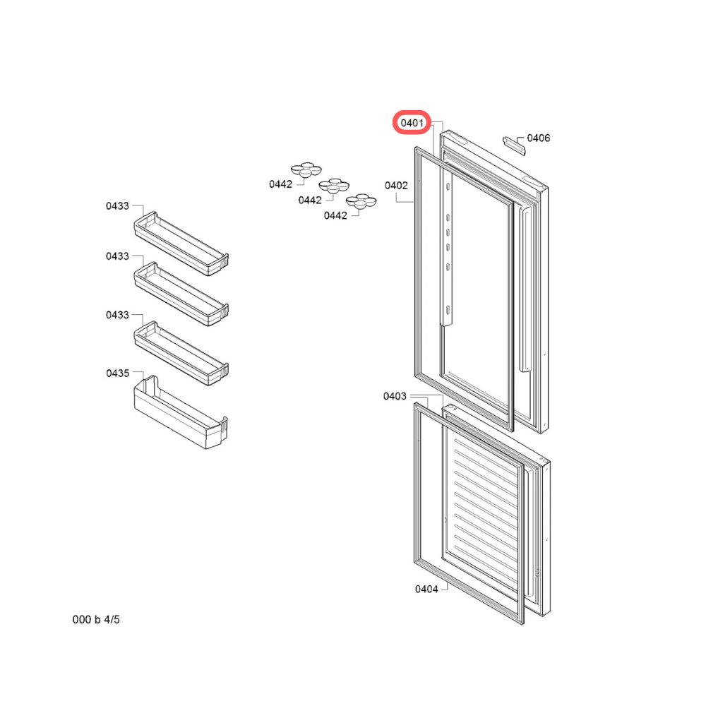 260213238 Puerta refrigerador combi no frost Siemens KG39NVWDG/03