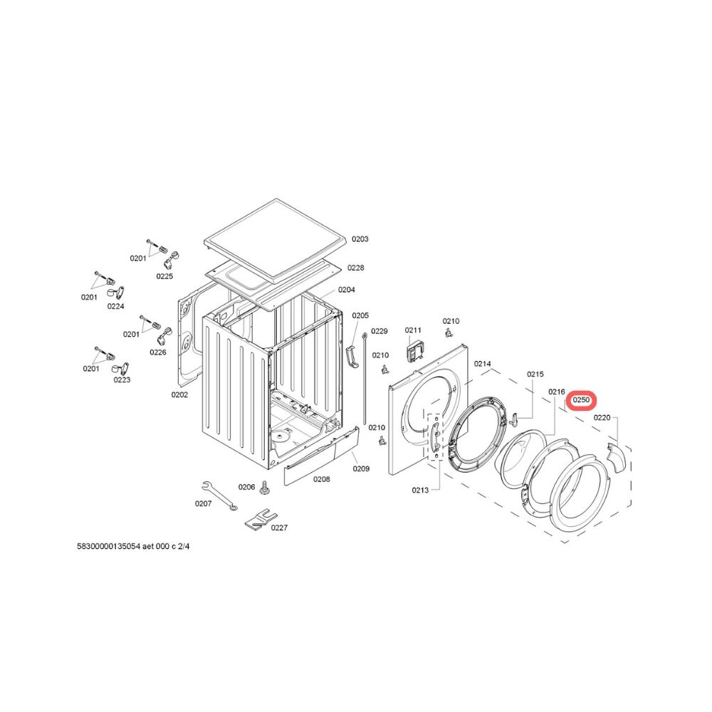 260213246 Puerta completa lavadora Bosch WAS20460EE