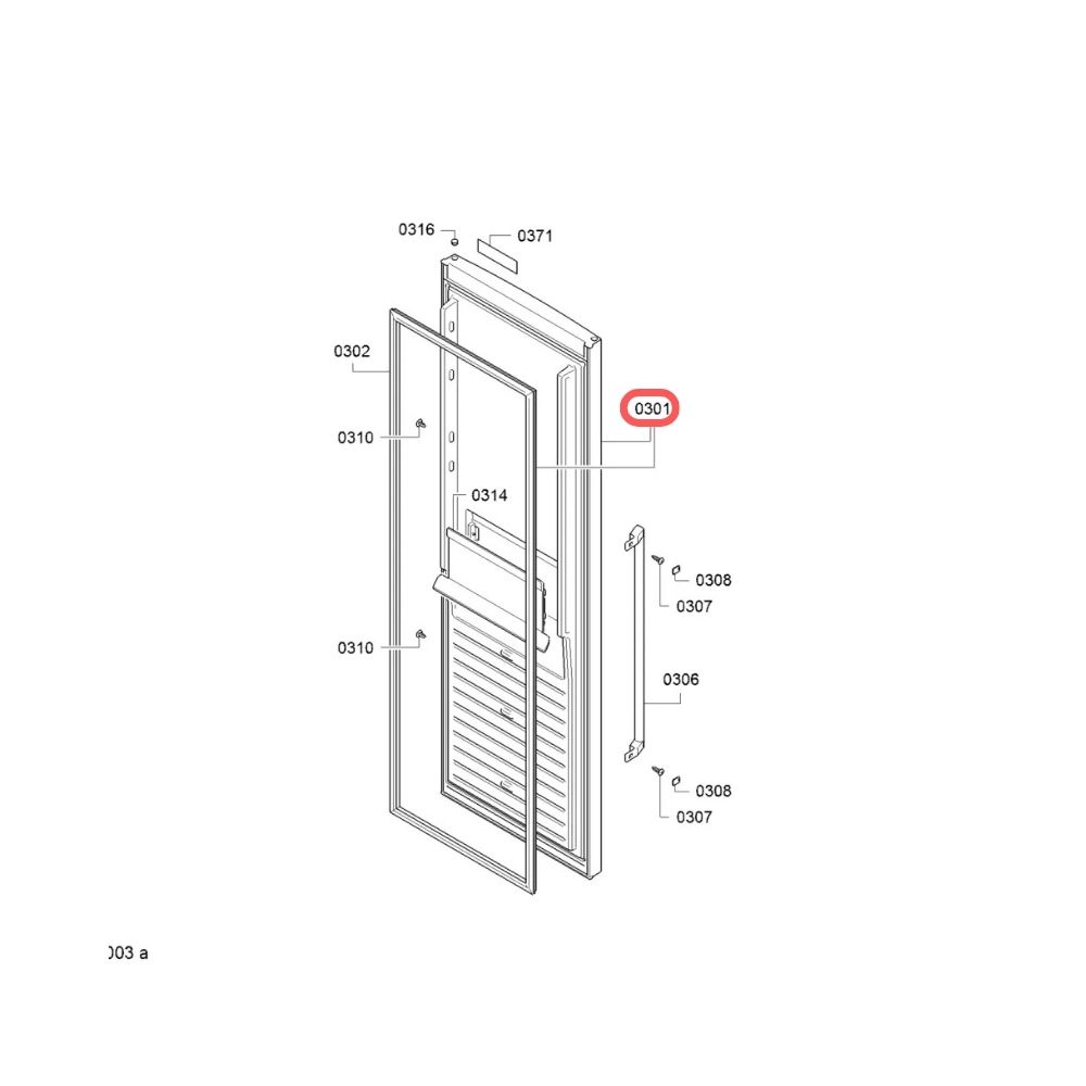 260213247 Puerta completa refrigerador vertical 1 puerta Bosch KSF36PIDP